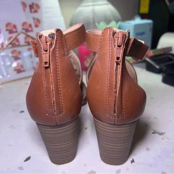 Clarks Kaylin 60 Glad Womens Peep Toe Heels Tan Leather US Size 7.5 M - Picture 2 of 8